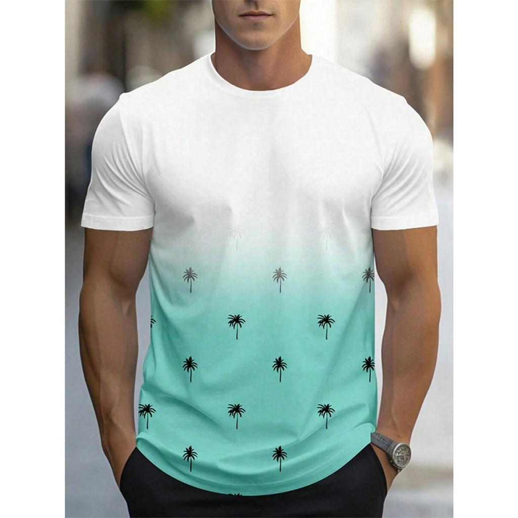 Hawaii Street Fashion Men's T-shirt New Summer Beach Vacation Men's Casual T-shirt Outdoor Sports Men's Short Sleeve Top