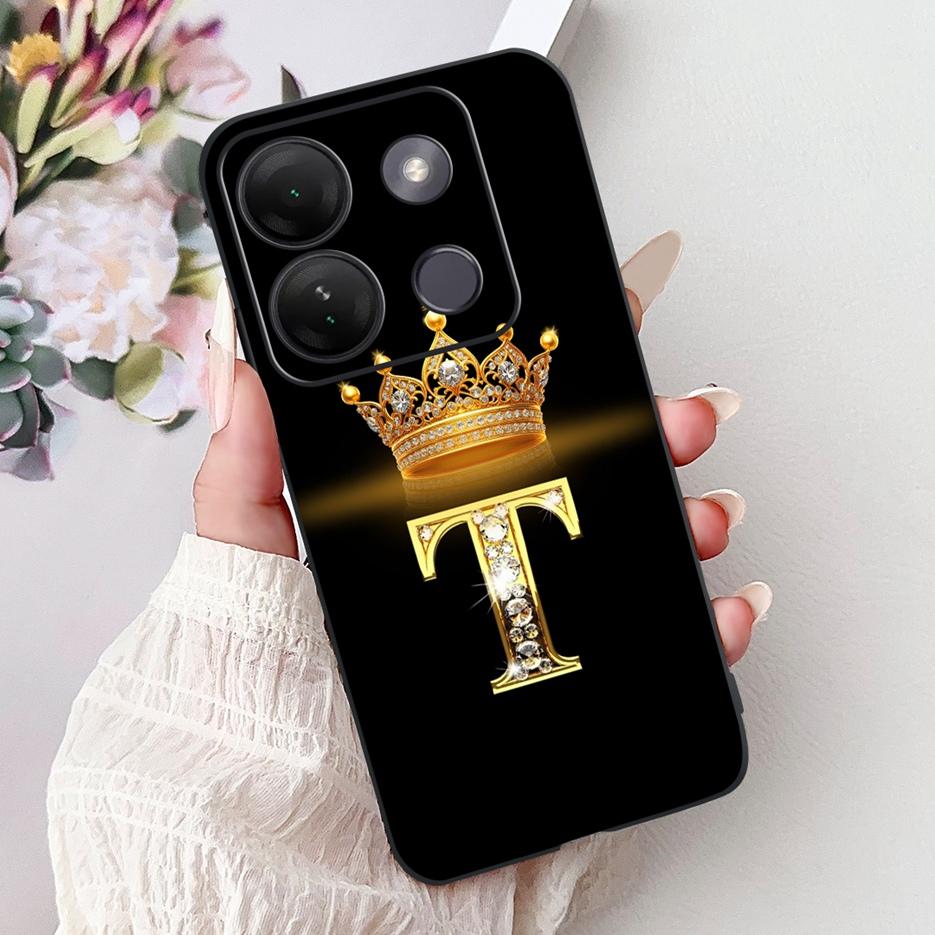 For Infinix Smart 7 HD Case X6516 Luxury Letters Cover Soft Silicone Phone Case For Infinix Smart 7 Plus Smart7 X6515 X6517 Bags