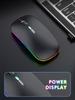 Kabellose Bluetooth-Maus mit Power-Display, leuchtend, geräuscharm, ergonomisch, wiederaufladbar, für Heimbüro-Spiele
