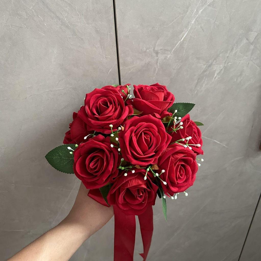 Korean Style High-End Rose Bridal Bouquet for Weddings & Photoshoots