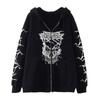 Herren Gothic Totenkopf Herz Print Kapuzenpullover Lockerer Schnitt Streetwear Pullover