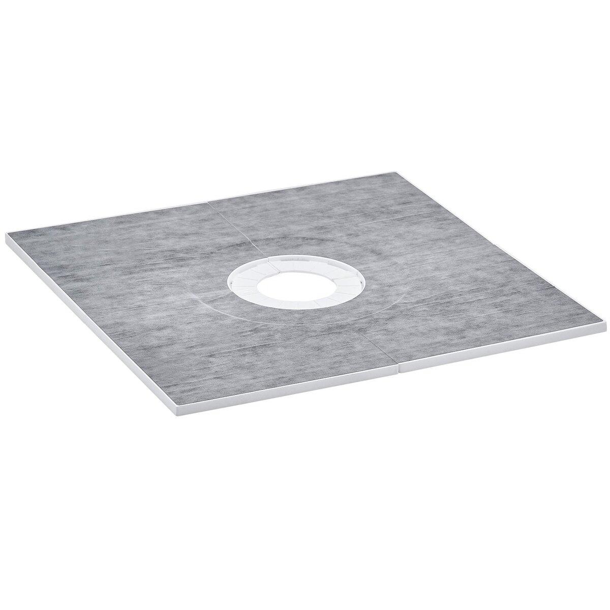 Kit de bordure de douche, Kit de receveur de douche 914x914mm avec bonde centrale 160mm, Kits d'installation de douche légers en PSE avec 2 toiles d'étanchéité, Receveur de douche