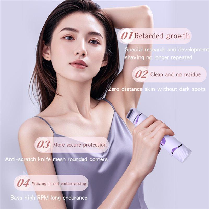 Dual-Purpose 2-In-1 Electric Hair Trimmer For Painless Facial Leg Bikini Body Hair Removal And Shaving