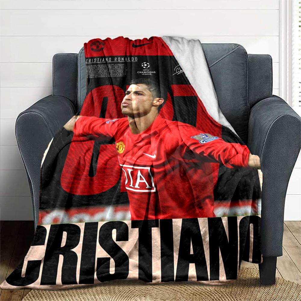 Ronaldo's Golden Legacy Blanket Warmthful Decor Great for Chair Sofa Office Four Seasons Universal Digital Print Best Holiday Gift for Friends Family
