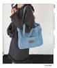 2026 Trendy Large Capacity Denim Tote Bag - Casual and Fashionable Shoulder Bag for Work and Commute
