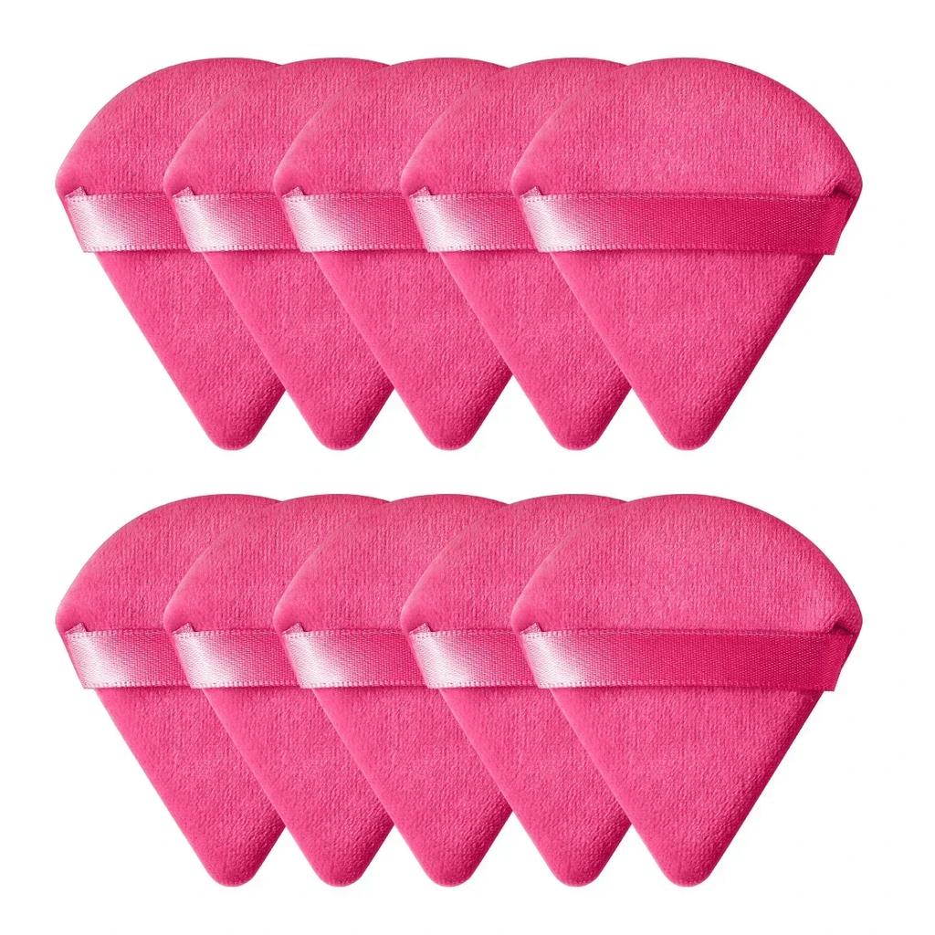 20/10Pcs Triangle Velvet Powder Puff Wet Dry Use Makeup Sponge Cosmetics Blender Makeup Foundation Beauty Tool Accessories
