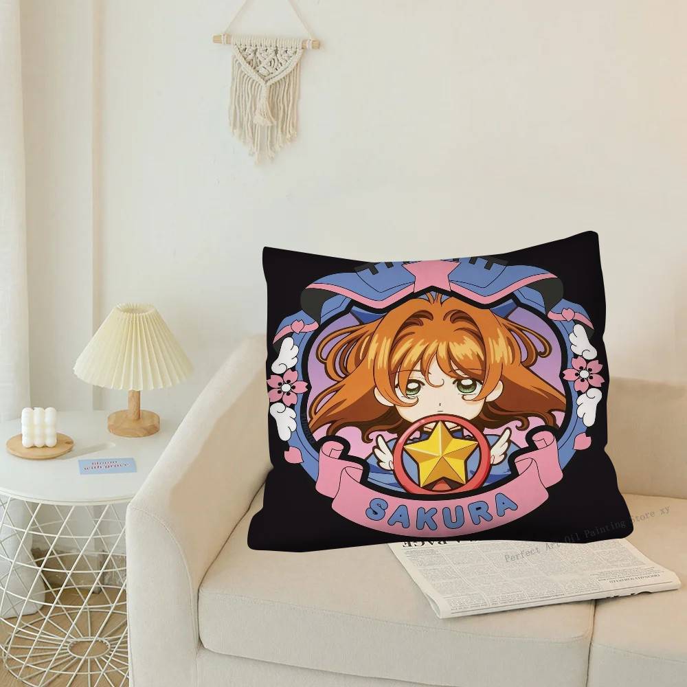 1Pc Kawaii-S-Sakura Cardcaptors Pillow Case Fashion Square Pillowcase Bedroom Sofa Room Ins Decoration Leisure