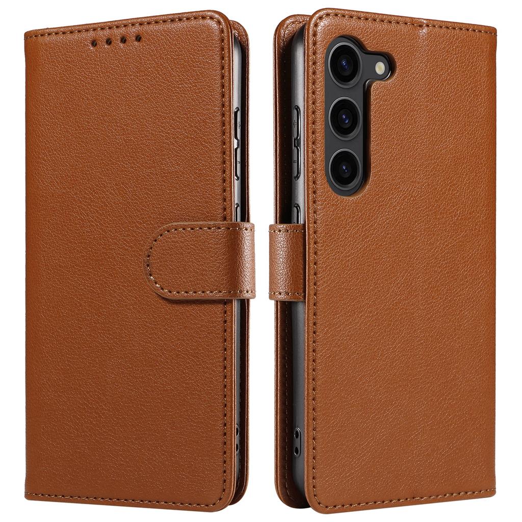 For Samsung Galaxy S23 Leather Case Litchi Texture RFID Blocking Wallet Stand Phone Cover