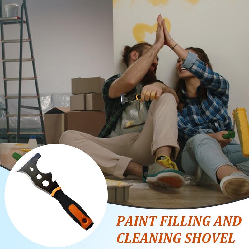 Farbkratzer 16-in-1 Edelstahl Tapetenkratzer Farbe Entferner Zubehör Spachtelwerkzeug Abbeizer zum Herausziehen von Nägeln