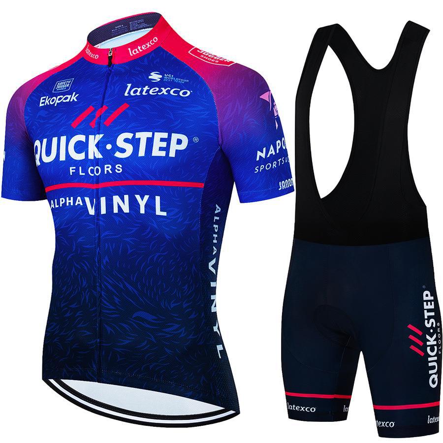 Summer New 2026 Summer Breathable Cycling Suit Set Quick Step Team Edition Cycling Suit Men's and Women's Short Sleeve Suit Strap Shorts Riding