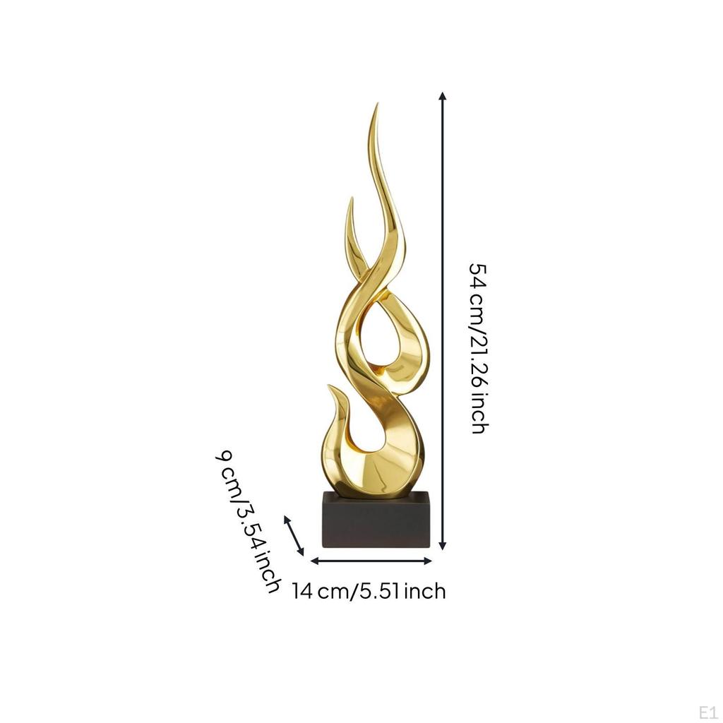 Abstract Statue Modern Sculpture Mirrored for Home