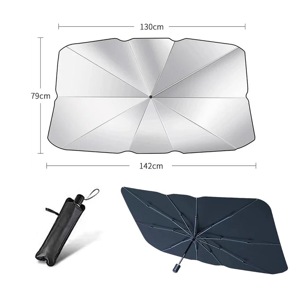 Car Sunshade Windshield Umbrella For Ford Mondeo Mustauga Ecosport Escape E350 Car Front SunShade Parasol Foldable