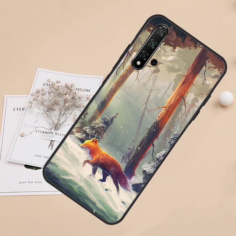 

Watercolor Painting The Fox For Huawei Nova 12i 11i 8i 7i 3i 9 10 SE Y60 Y61 Y70 Y72 Y73 Y90 Y91 P20 P30 P40 Lite Case Huawei P30 Lite