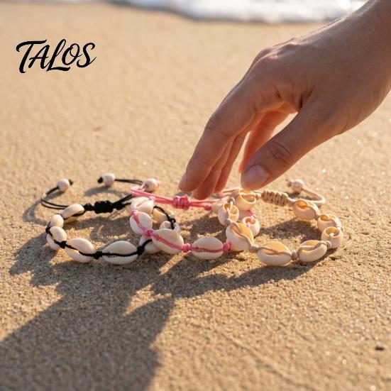Flexible Rope Bracelets for All Sizes Handmade Seashell Bracelet, Natural Shell Boho Beaded Adjustable Retractable Knot Wristbands Woven String