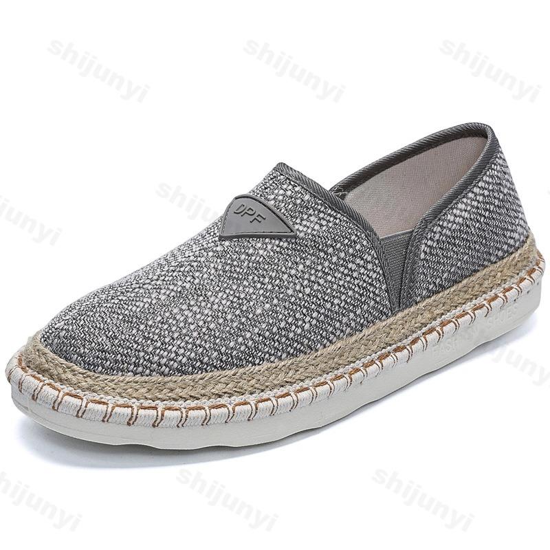 Men Canvas Shoes Men's Summer New Casual Breathable Shoes Flat Bottom Comfortable Linen Outdoor Walking Shoes Tenis Masculino