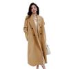 2025 New Pink Women's Double-Faced Wool Coat - Korean Style, Mid-Length for Autumn/Winter