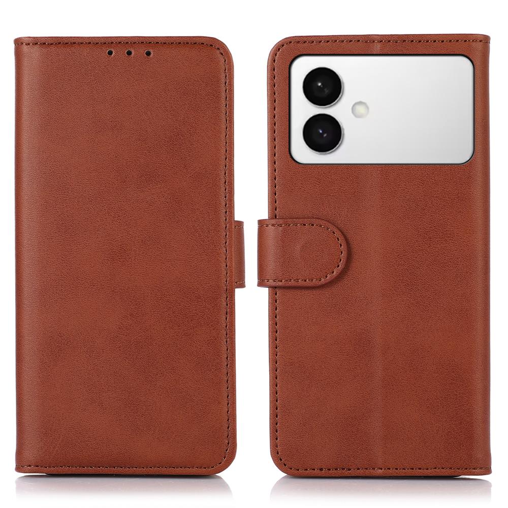 

For Samsung Galaxy S26 Edge Case Cowhide Texture Leather Wallet Phone Cover with Stand