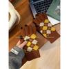 Warm Gloves for Women In Winter Wool Knitted Color Blocking Diamond Lattice Cold-proof Plus Velvet Five Finger Student Riding Touch Screen