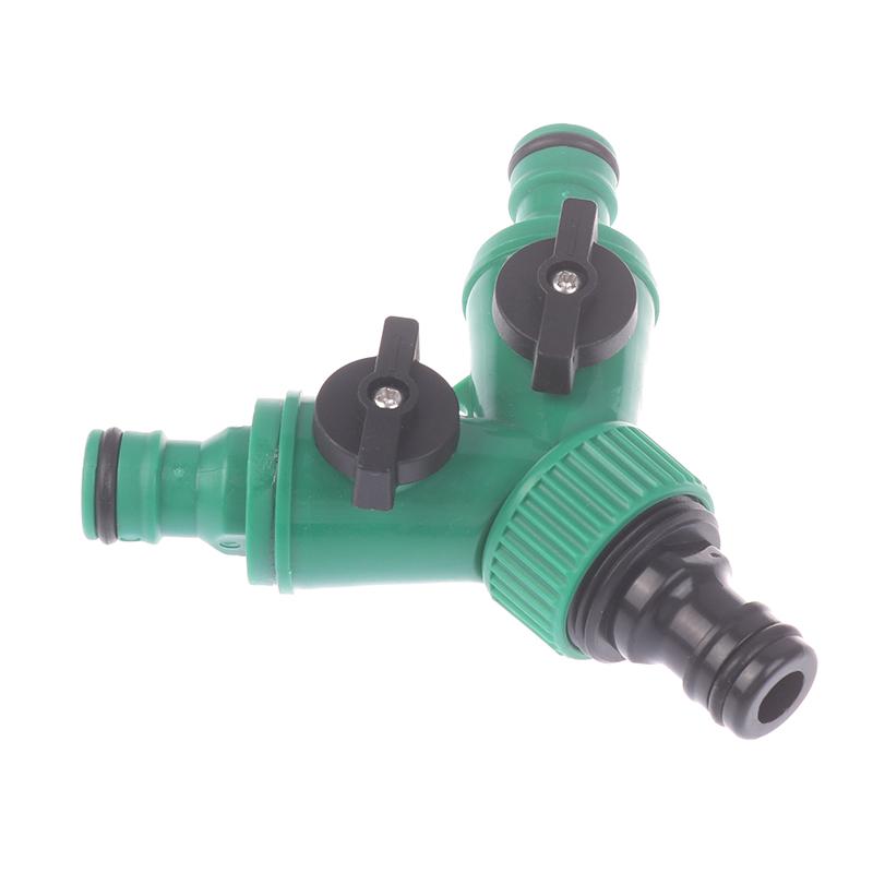 2 Way Garden Water Pipe Connectors Pipe Adapter Y Shape Hose Splitter Valve Three Way Plastic Valve With Switch