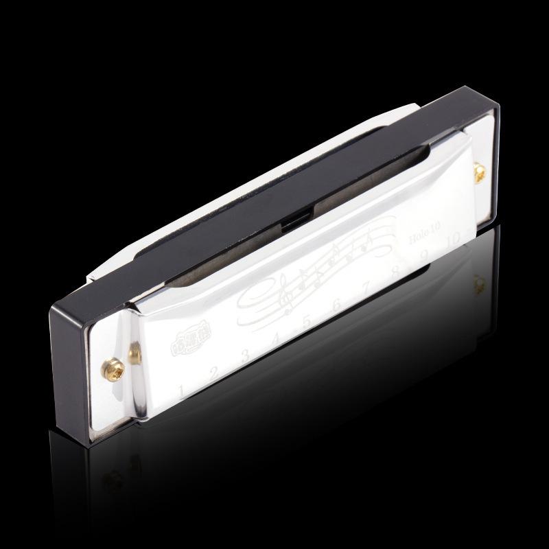 10-Loch Metallmundharmonika mit Etui - Perfekt für Unterricht, Auftritt und Begleitung