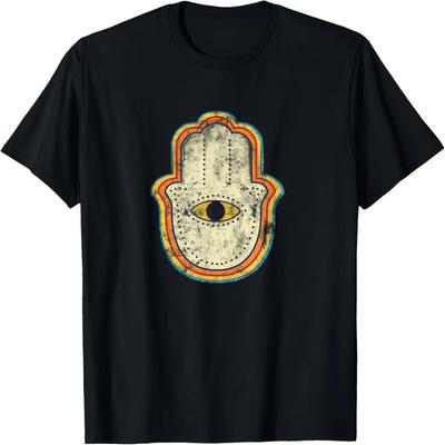 Hamsa Evil Eye Distressed Grunge Aesthetic T-Shirt