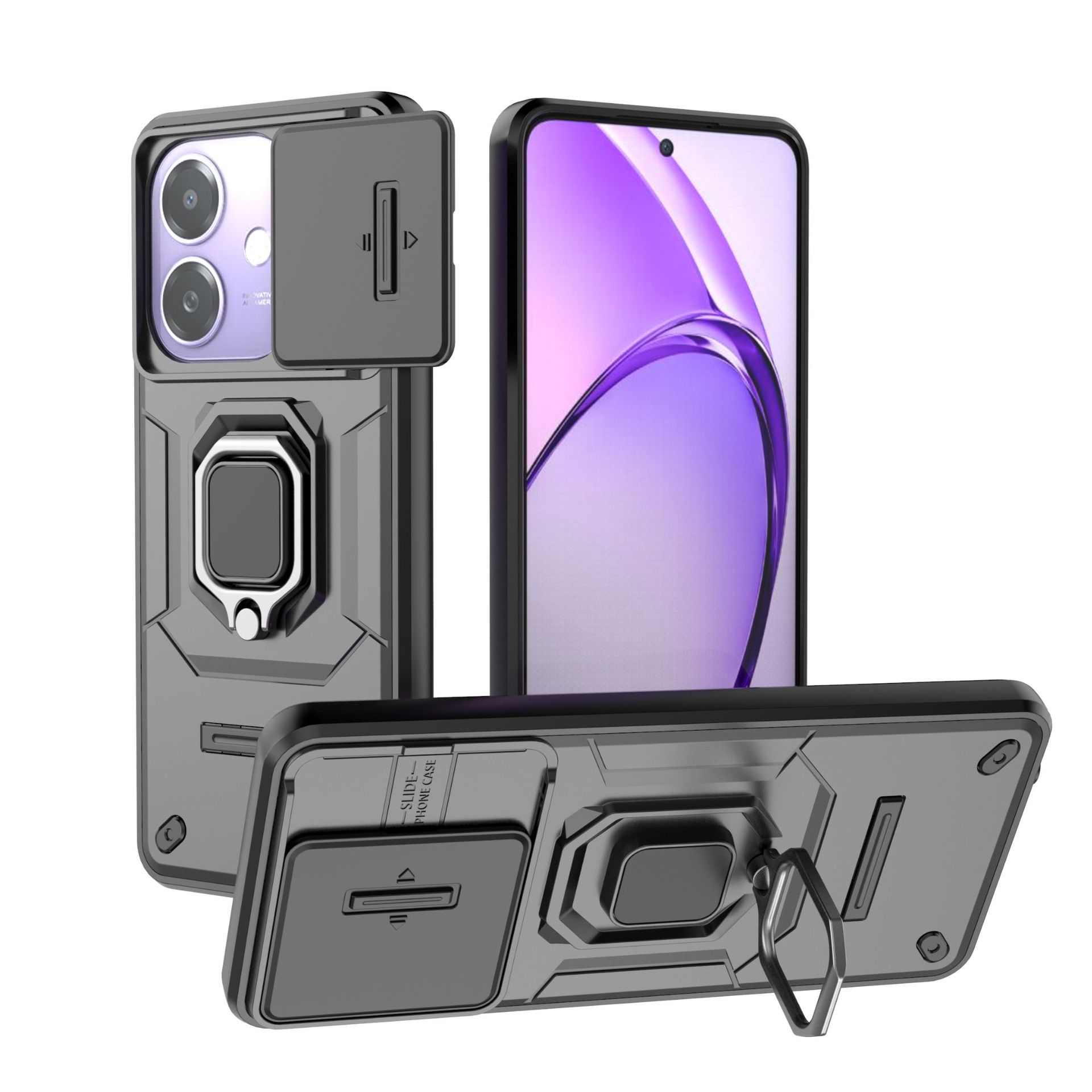 

Oppo A3 Pro Phone Case,Military-Grade Magnetic Kickstand Phone Case Cover for Oppo A3 Pro чёрный