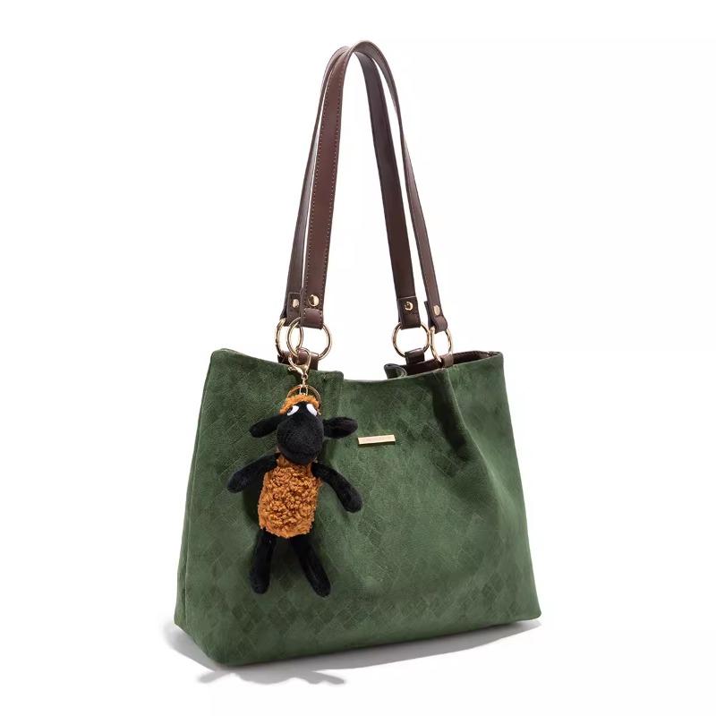 

Hva uen bag women s new trendy commuter retro large capacity shoulder tote bag premium sense зелёный