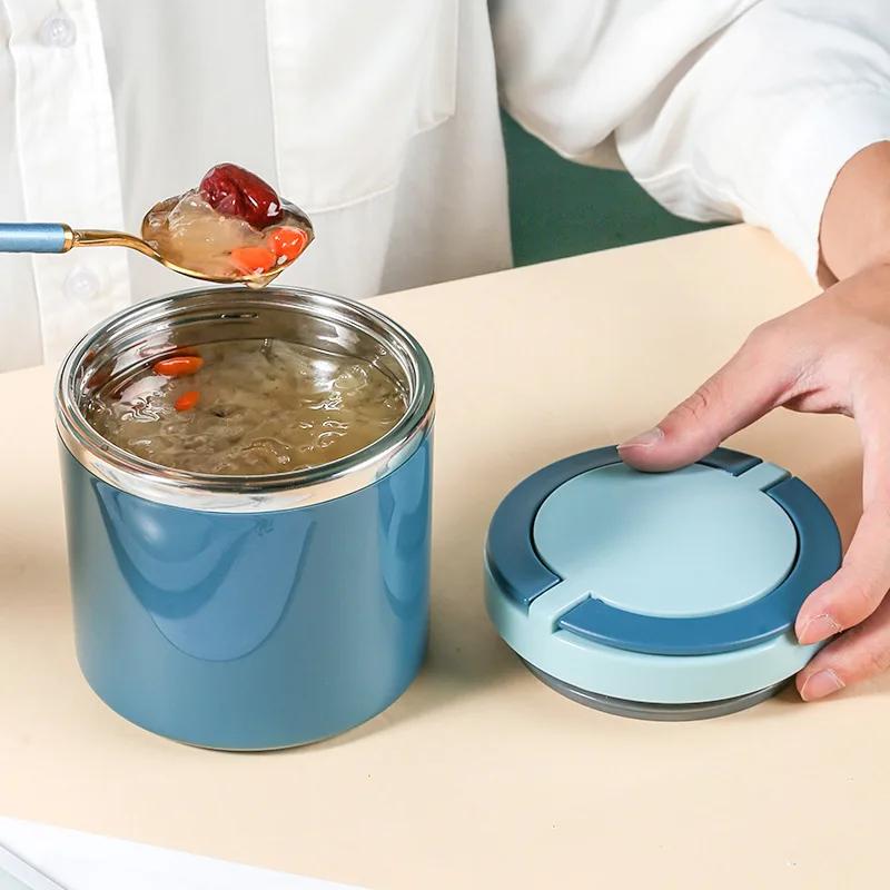 600/800ml Food Thermal Lunch Box Insulated Soup Cup Thermos Containers Stainless Steel Thermo Bento Box for School Children