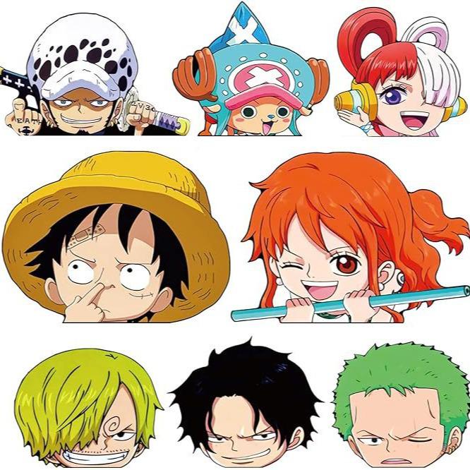 One Piece Anime Autoaufkleber für Motorrad, Fahrzeugkofferraum, Reisekoffer, Wand, Notizbuch usw.
