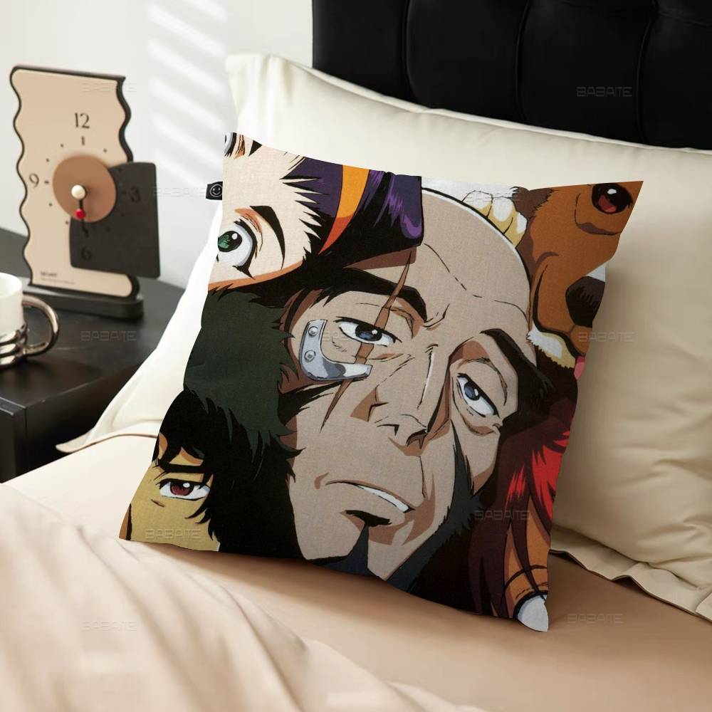 Capa de Almofada Anime C-Cowboy B-Bebop Polegadas Decoração Rústica Capas de Almofada de Lançamento para Decoração de Sofá