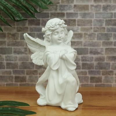 Dekorative Engelsfigur Statue Prunkstück (Kunstharz, 20,3 cm x 12,7 cm) für Home Office Tisch für Familie und Freunde