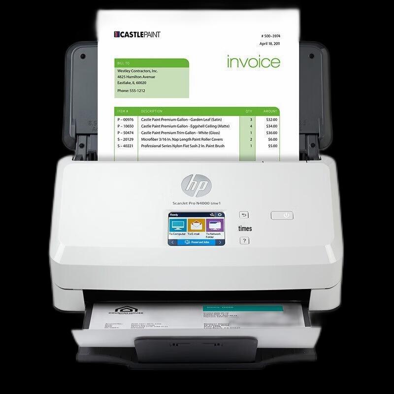 

HP ScanJet Pro N4000 snw1 Document Scanner CN plug (adapter included)
