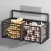 Carbon Steel Spice Holder Wall Mounted Seasoning Storage Racks  Recycling Basket
