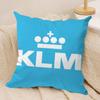 Netherlands Klm R-Royal Dutch Airline Cushion Cover Silky Short Plush Invisible Zipper Dustproof Sofa Pillow Case For Home Decor