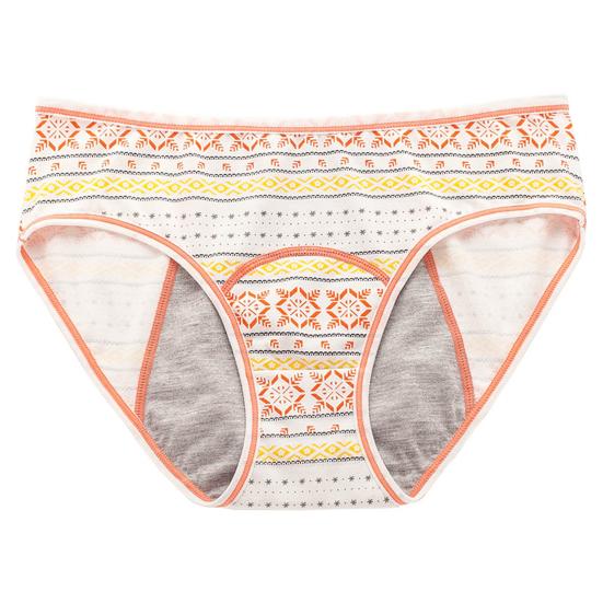 

Женские трусики с геометрическим принтом, высокая талия, бесшовные, эластичные, высокая впитываемость, предотвращает протекание L оранжевый