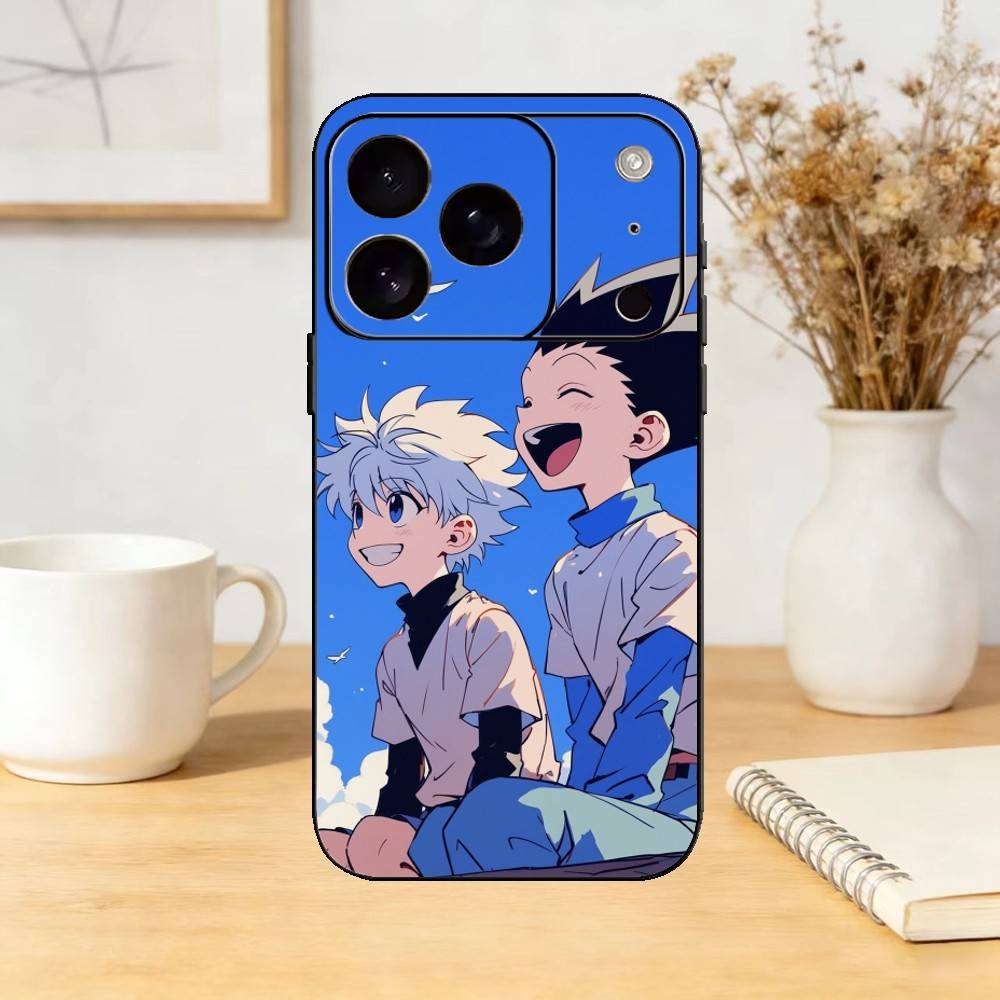 Gon & Killua Hunter X Hunter Phone Case For iPhone 17,16,15,14,13,12,11 Plus,Pro,Max,Mini Silicone black Soft Cover