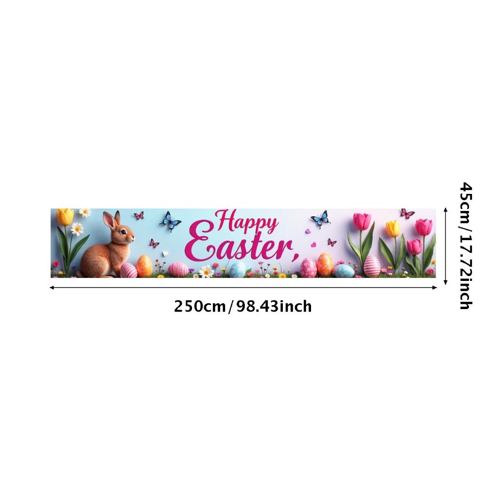 

Easter Outdoor Garden Door Cover Bunny Decoration Easter Party Supplies Background Easter Eggs Banner Photography Props Decors