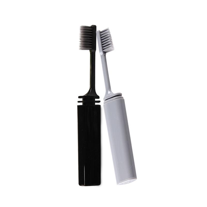 Mini Portable Folding Toothbrush with Bamboo Charcoal Bristles - Ideal for Travel & Couples
