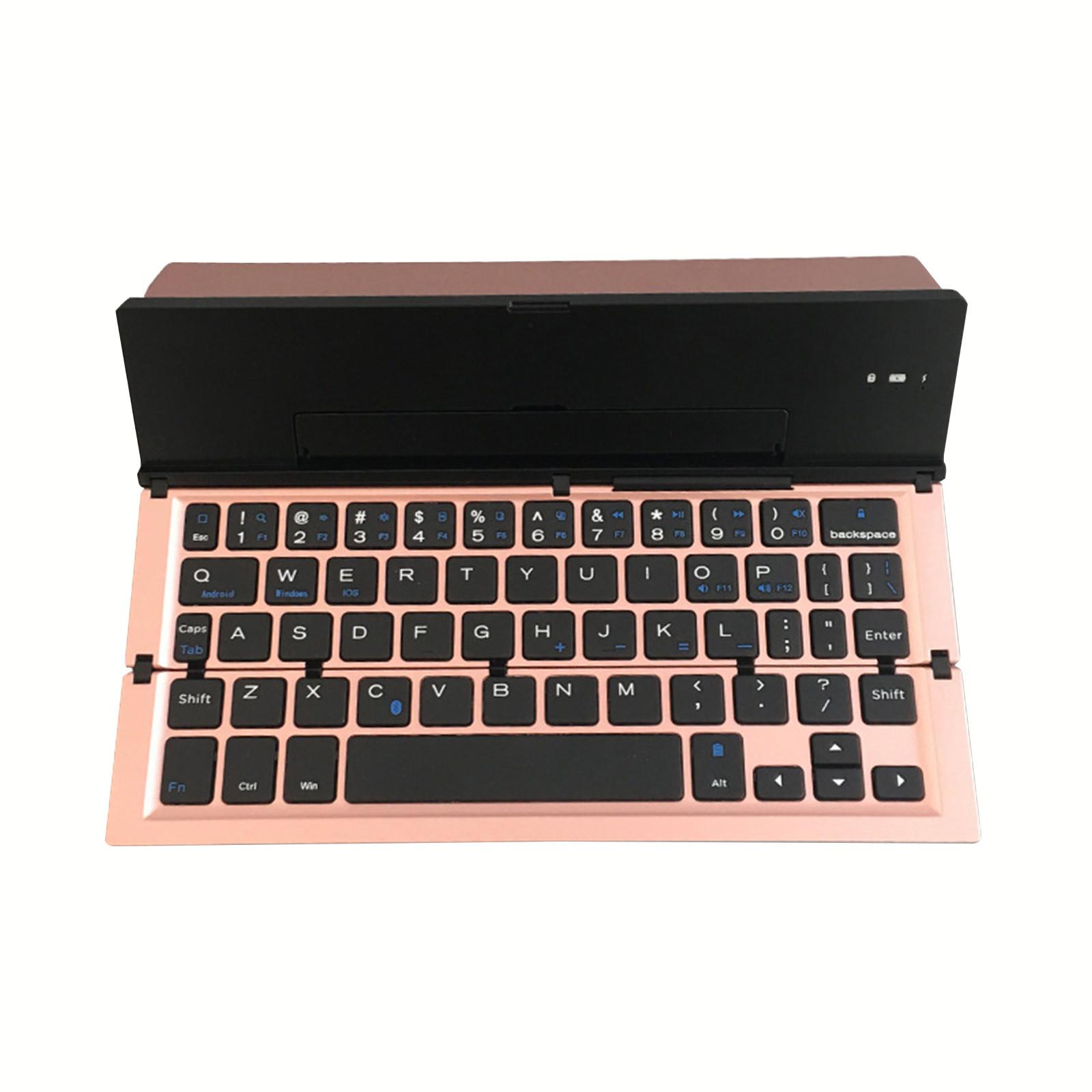

Портативная алюминиевая складная клавиатура Blueteeh, совместимая со складной клавиатурой One Size розового золота