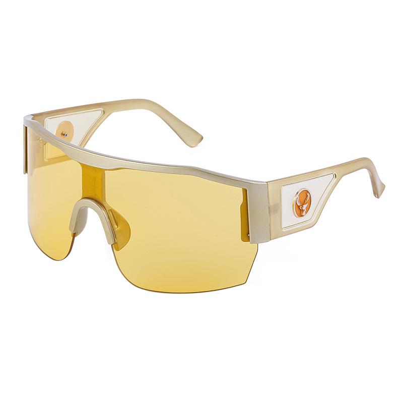 

Vintage Brand Designer Oversized Square Sunglasses Women For Men Fashion Big Half Frame Shades Trendy Punk Flat Top Sun Glasses