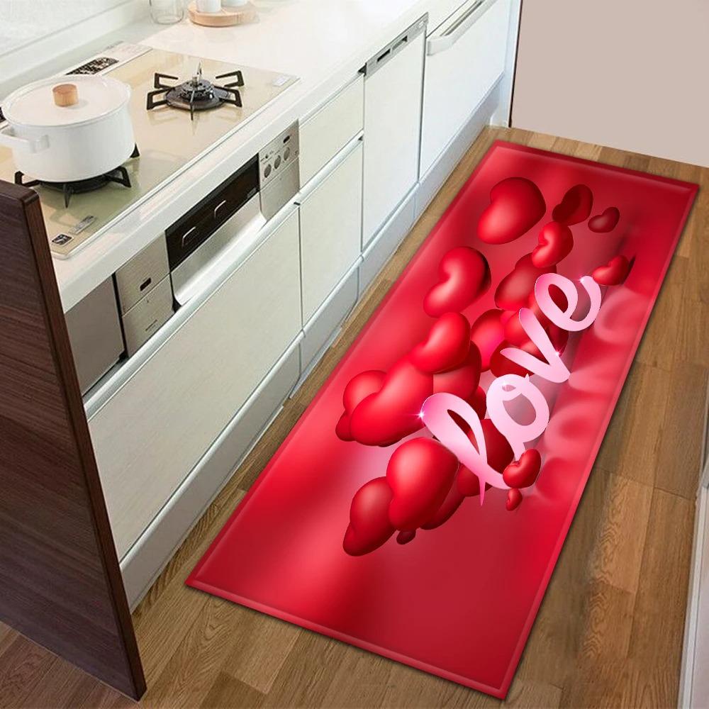 Romantisches Liebesmuster Hausküche Bodenmatte Türdekoration Bodenmatte