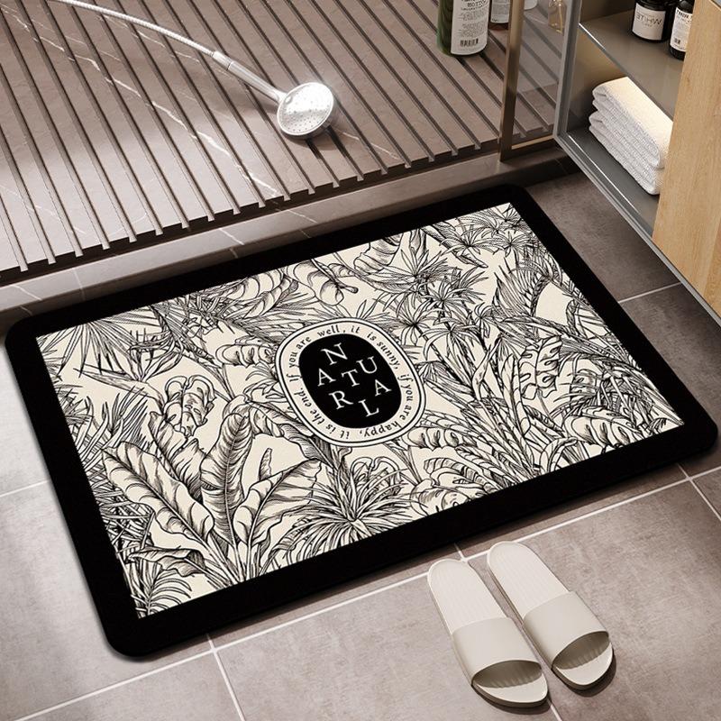 Chinese Style Flowers Plants Carpet Living Room Sofa Bedroom Study Bathroom Kitchen Entrance Door Mat Non-slip Home Decor Rug
