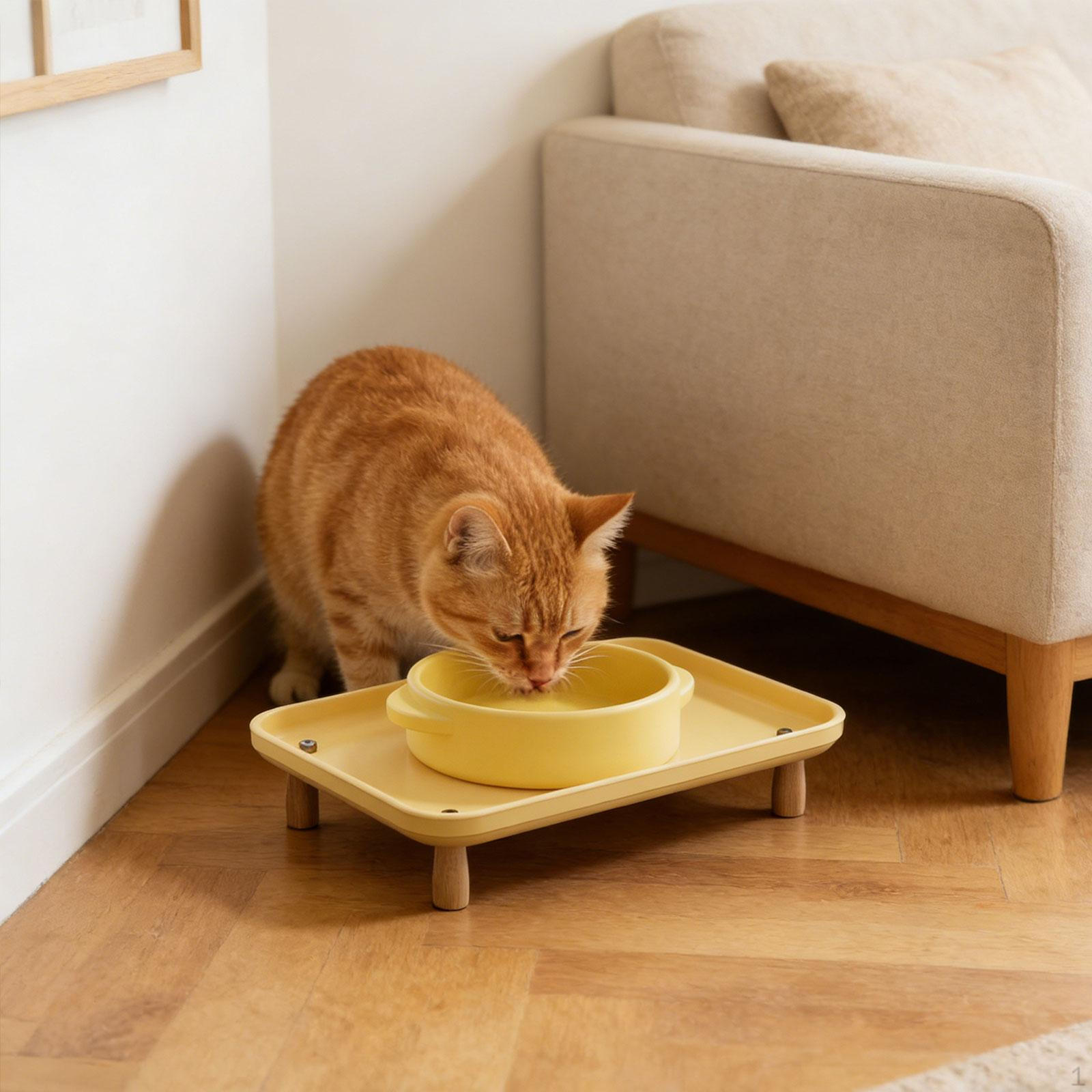 

Cat Dog Bowl Tray, Elevated Shelf, Pet Food Table, Anti Slip, Feeder Stand Raised
