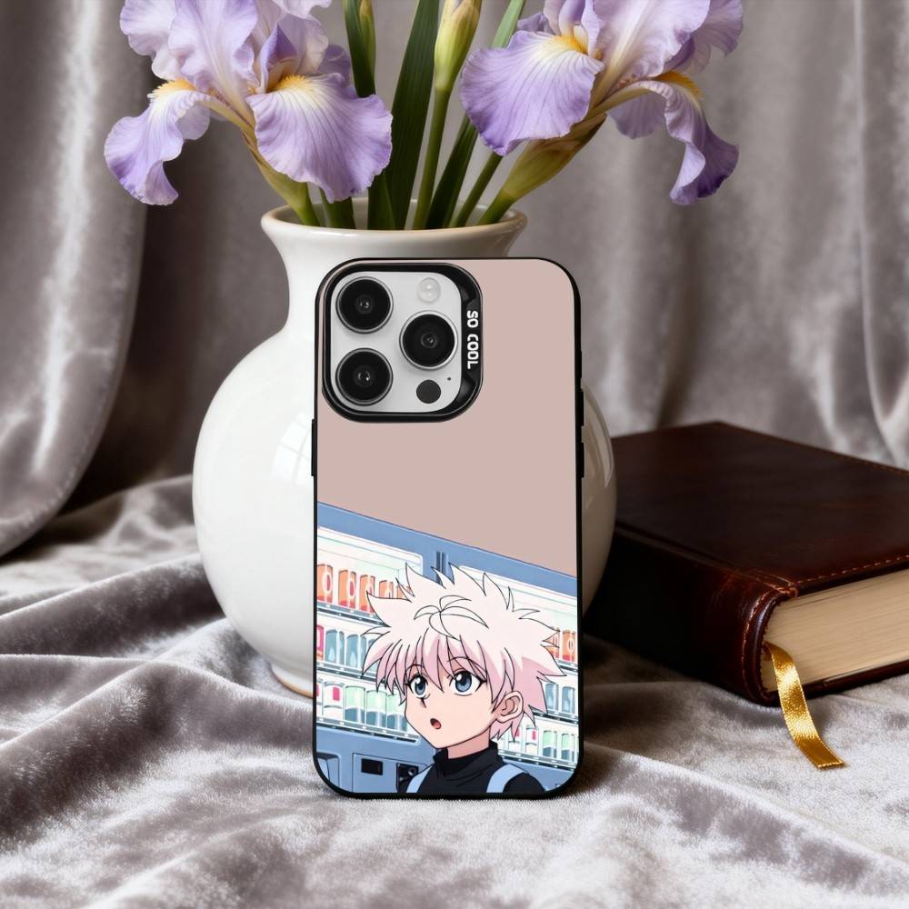 K-Killua Z-Zoldyck H-Hunter X Hunter Phone Case For iPhone17,16,15,14,13,12,11 Plus,Pro Max Black Candy silver phone case
