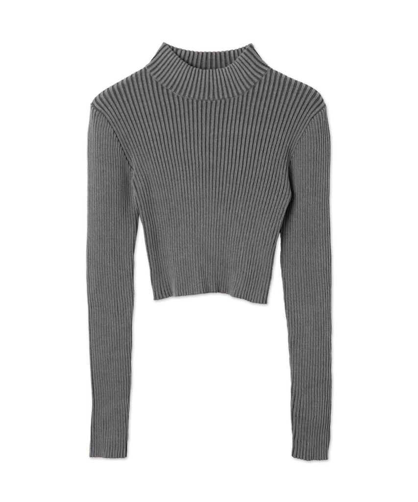WEGO Ribbed High Neck Short Knit Korean Winter Wear Women's Sweater, Casual, Simple, Sumikuro, Style,
