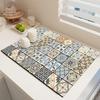 Retro Bohemian Pattern Diatom Pad Water-Absorbing Pad Kitchen Coffee Machine Absorbent Drainage Pad Tableware Cup Drying Mats