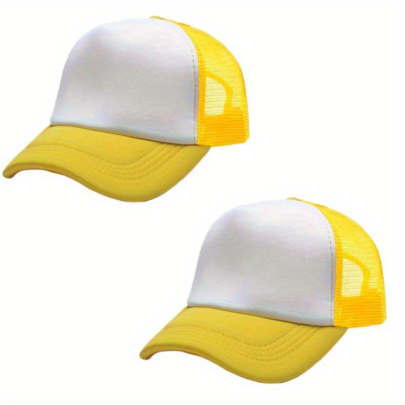2pcs Mixed Color Mesh Breathable Baseball Cap, Trend Color Block Mesh Breathable Trucker Hat, Women Adjustable Sun Hat