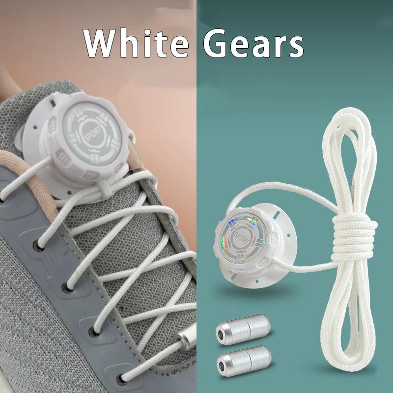 Thick Rope Automatic Shoelaces Swivel Buckle Laces Without Ties Black White Easy Installation Sneakers Shoelace Shoe Accessories