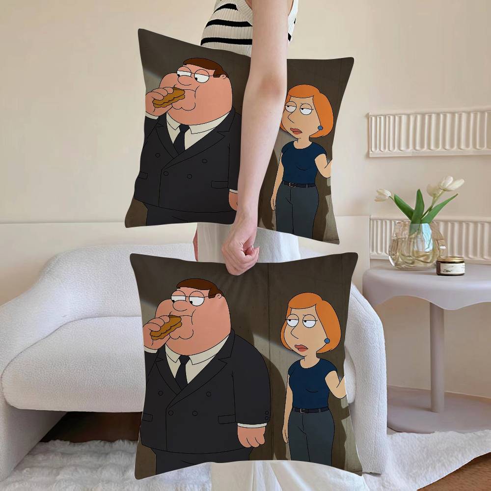 Cartoon F-families GuyS Pillow Case Sofa and Living Room Decorative Cushion Covers Dust-proof and Mite-proof Invisible Zipper