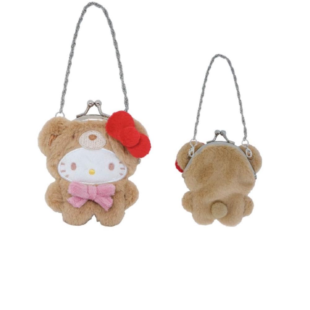 

Плюшевый кошелек Morimoto Sangyo, Плюшевая сумочка-пенал Sanrio с персонажем Hello Kitty, Милая, с цепочкой, брелоком, подвеской, В10 x Ш8,5 x Г2,5 см